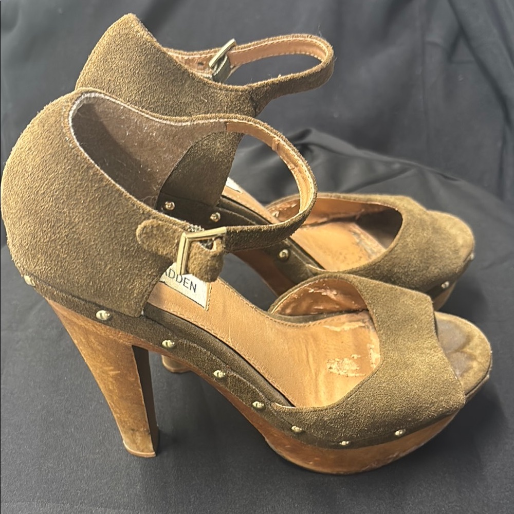 Steve Madden Brown High-Heeled Platform Sandals